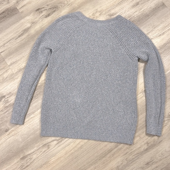 L.L. Bean Women’s Fisherman Crew Sweater / Blue, Gray & White Chunky Knit / Sz M - Picture 2 of 7